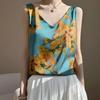 V-neck Satin Broadband Suspender Summertime Latest Multi-color Inner Loose and Versatile Suit Base Suspender Top