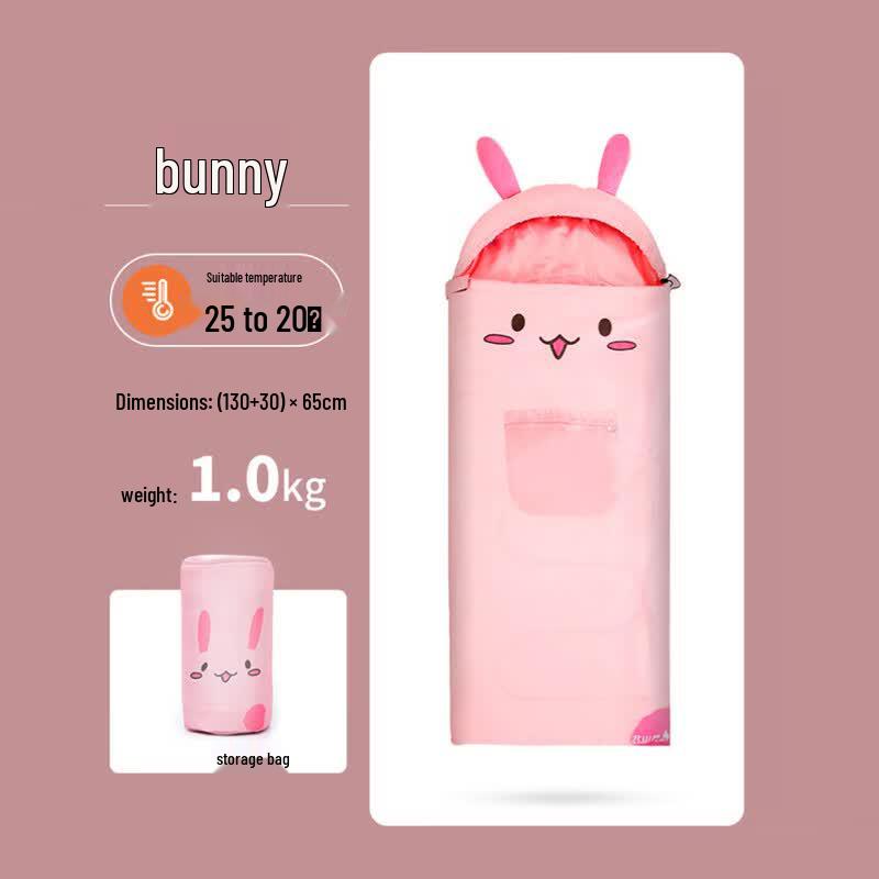 Beishanlang Kids  All-Season Camping & Nap Sleeping Bag Little Rabbit розовый