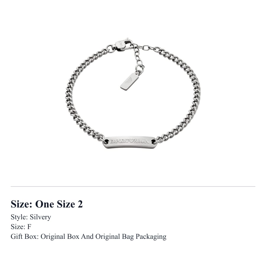 Emporio Armani Stainless Steel Bracelets Men's Silver EGS3189040