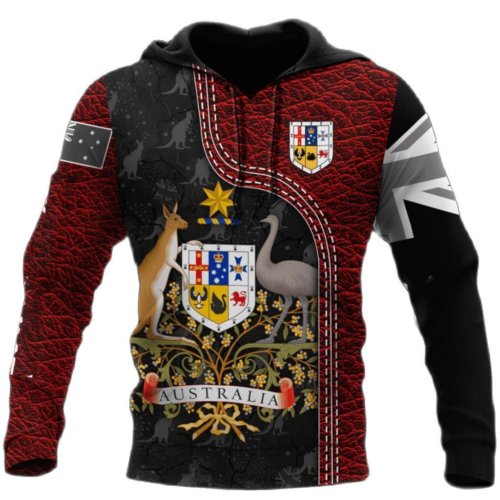 Jesienne bluzy z kapturem z nadrukiem flagi Australii 3D Modne Casualowe Sportowe z Długim Rękawem Męskie Bluzy z Kapturem