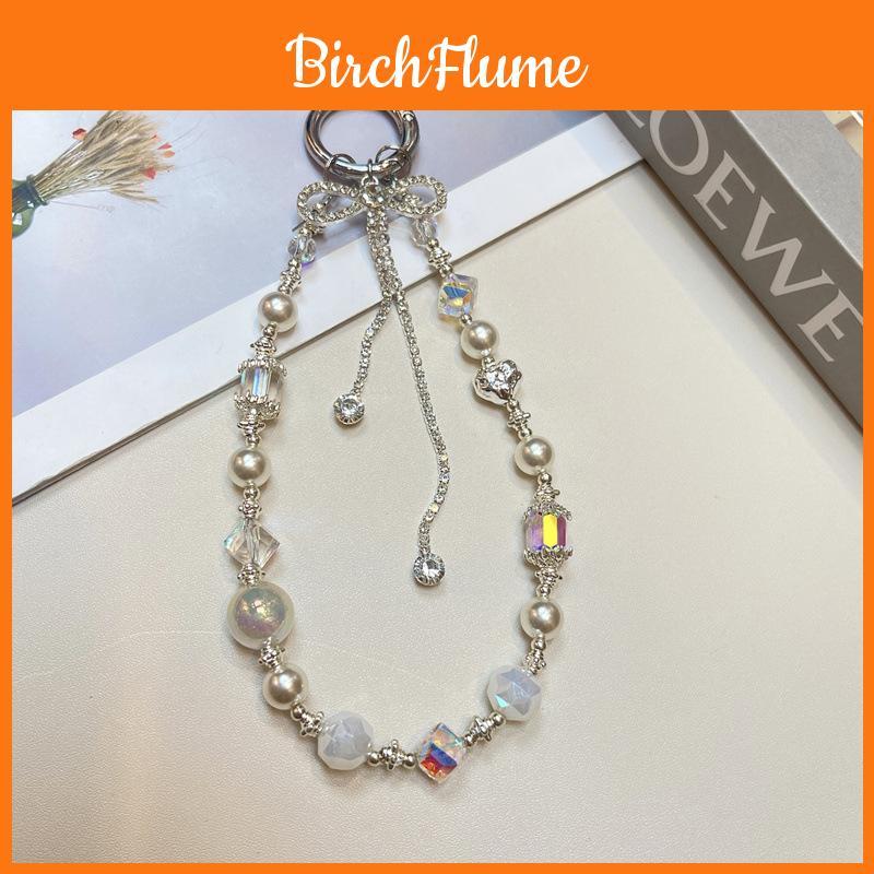 Fashion Pearl Butterfly Pendant Pvc Phone Chain For Women And Men