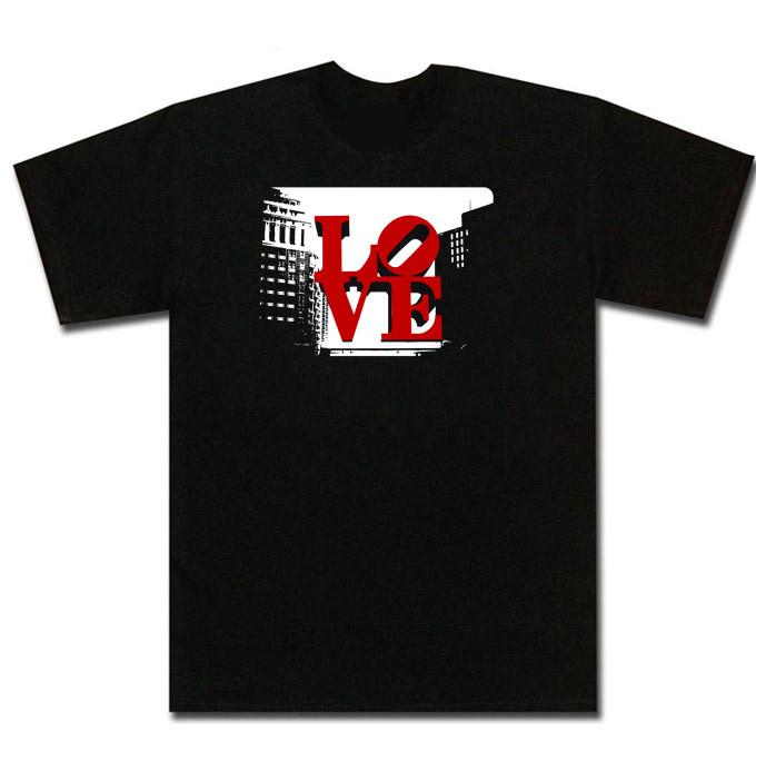 Philadelphia Love Park Cool Statue Philly Black T Shirt S
