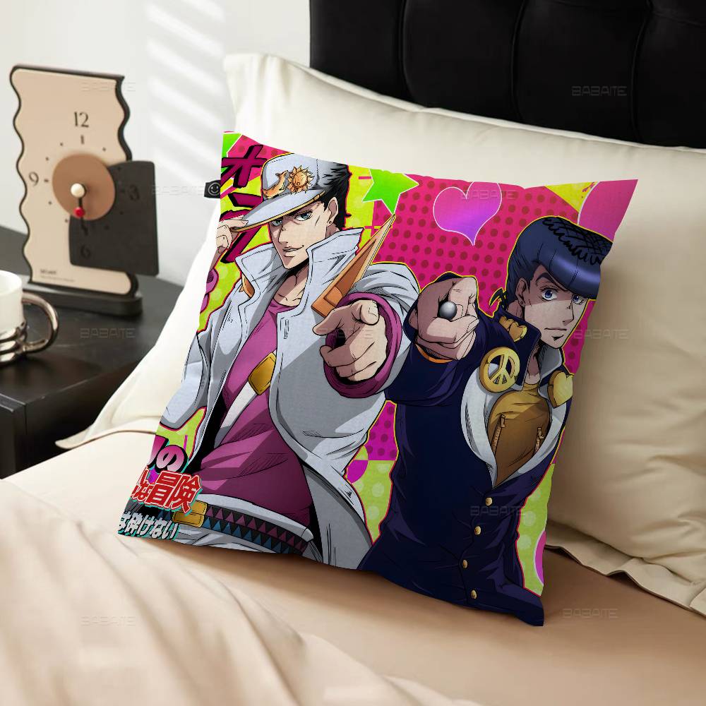 Anime J-Jojos B-Bizarre A-Adventure Cushion Cover Car Throw Pillow Case For Sofa Car Christmas Gift 40X40Cm 45X45Cm