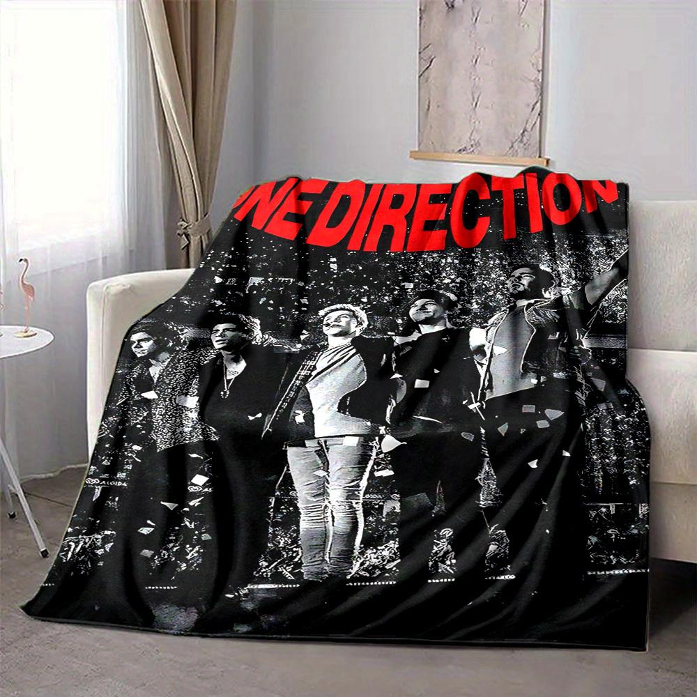 1pc ONE DIRECTION Flannel Blanket [Cozy Throw Blanket] For Sofa, Bed, Travel, Camping, Livingroom, Office, Couch, Chair, And Bed