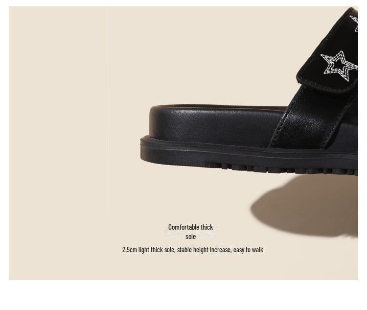 Women's Thick Bottom Velcro Soft Sole Sandals: Comfortable, Non-Tiring, Casual Summer Outdoor Slippers.