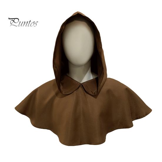 Halloween Cape Hood Middelalder Death Hat Ensfarget Retro mørk stil Cosplay kostyme Sceneshow Performance Sjal Cap