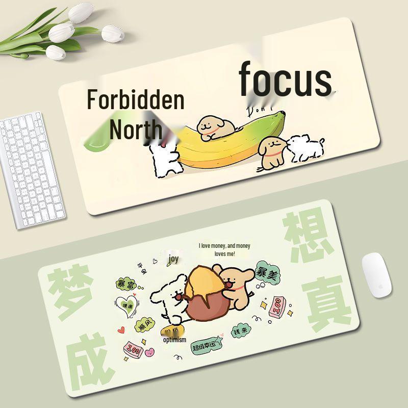 Extra-Large Heated Anti-Slip Cartoon Mouse and Keyboard Pad - Comfortable Desk Pad for Office & Gaming