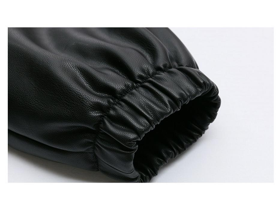 2024 Autumn Women's Fashion Detachable Hooded Knitted Leather Jacket WA8602