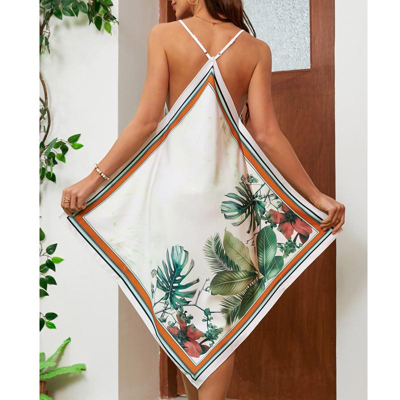 Women Dresses 2025 Summer Sleeveless Strap V-Neck Black Dot Chiffon Women Dress J891