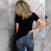 European and American spot printed crew neck T-shirt spring and summer casual short-sleeved crew neck top short-sleeved women's T-shirt