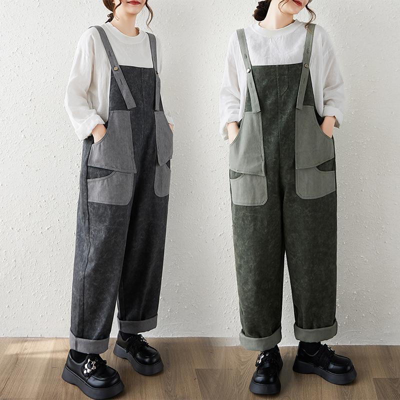DIMANAF Plus Size Women Jumpsuits Overalls Long Pants Jeans Trousers Vintage Streetwear Loose Casual Denim