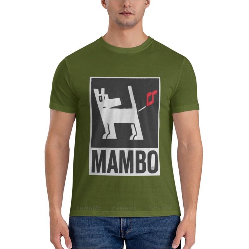 White Dog Mambo Classic Tshirt Shirts Graphic Tees Mens White T Shirts Animal Print Shirt For Boys