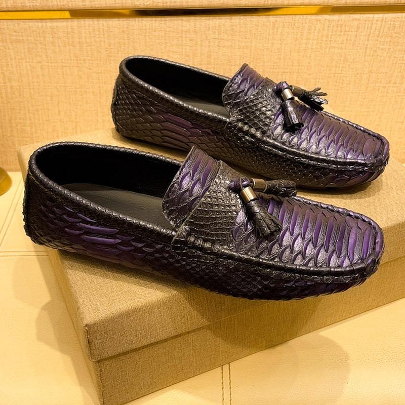 Man Shoes Handmade PU Leather Men Casual Shoes Brand Mens Breathable Slip On Green Driving Shoes Plus Size 38-48