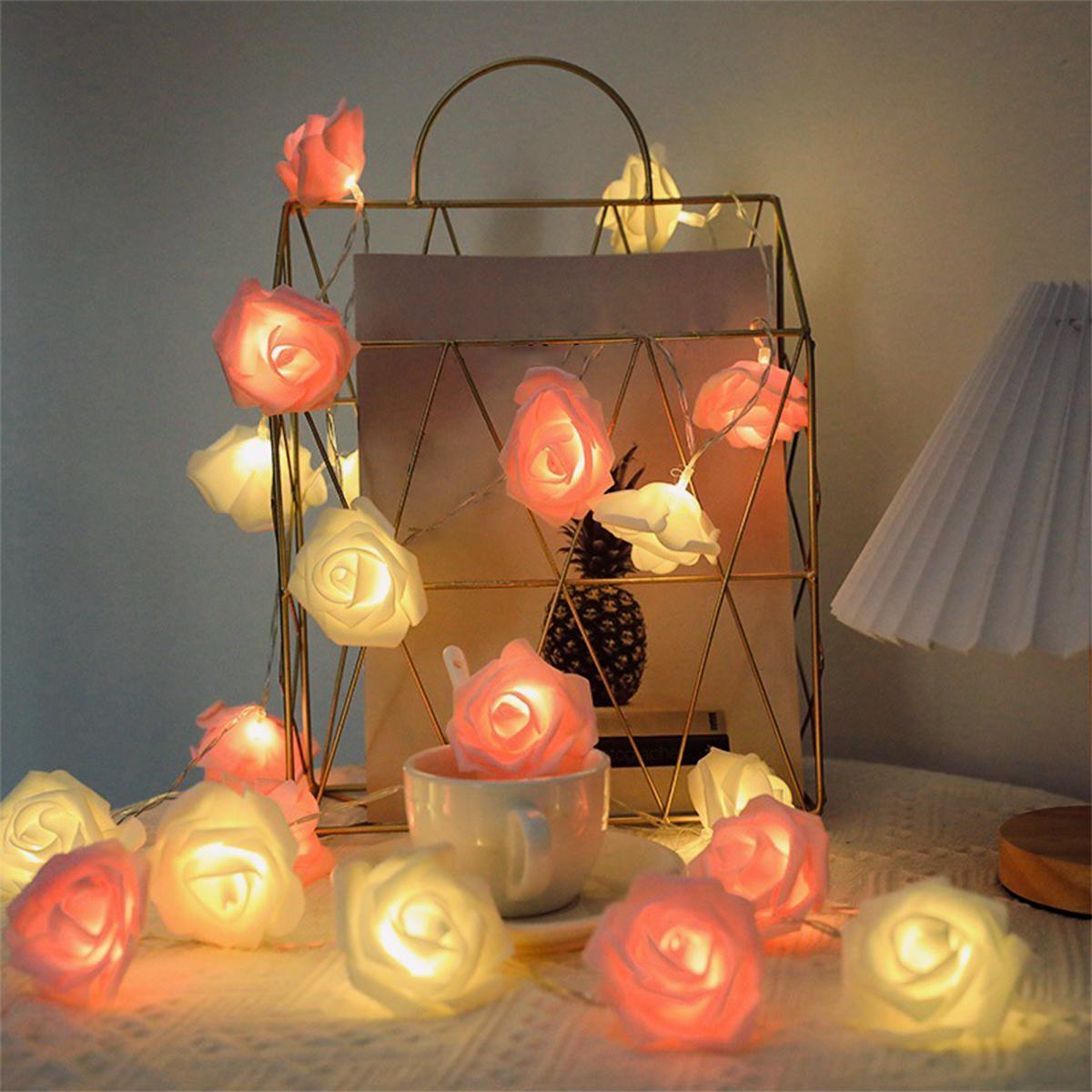 

2m 10LED Rose Flowe LED String Lights Garland Wedding Birthday Decor Valentine s Day Gift Christmas Tree Decor for Home Outdoor