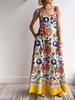 2025 Spring Graffiti Print Swing Dress - European & American Style
