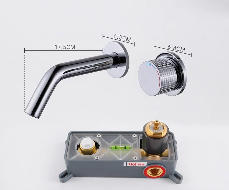 

Bathroom Basin Faucet Hot and Cold Sink Brass In-wall Sink Mixer Single Lever Chrome Faucet Water Sink Faucet Crane