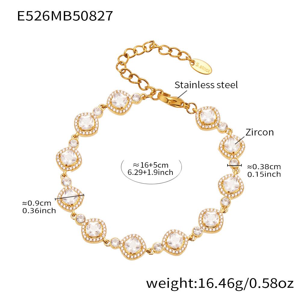 3 Models Chain Bracelets In Stainless Steel With Zircon 18k Gold Plated Waterproof Non Tarnish Trendy Charm Bracelet For Women