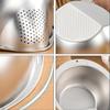 Stainless Steel Rice Washing Basin  Inclined Bottom Metal Sieve Colander Rice Fruit Vegetable Strainer Kitchen Cleaning Tools
