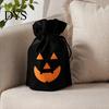 Holiday Decorative Storage Bags 5 Pcs Halloween Treats Bag, Non-woven Fabric Pumpkin Candy Decoration Accessories for Home Drawstring Snack