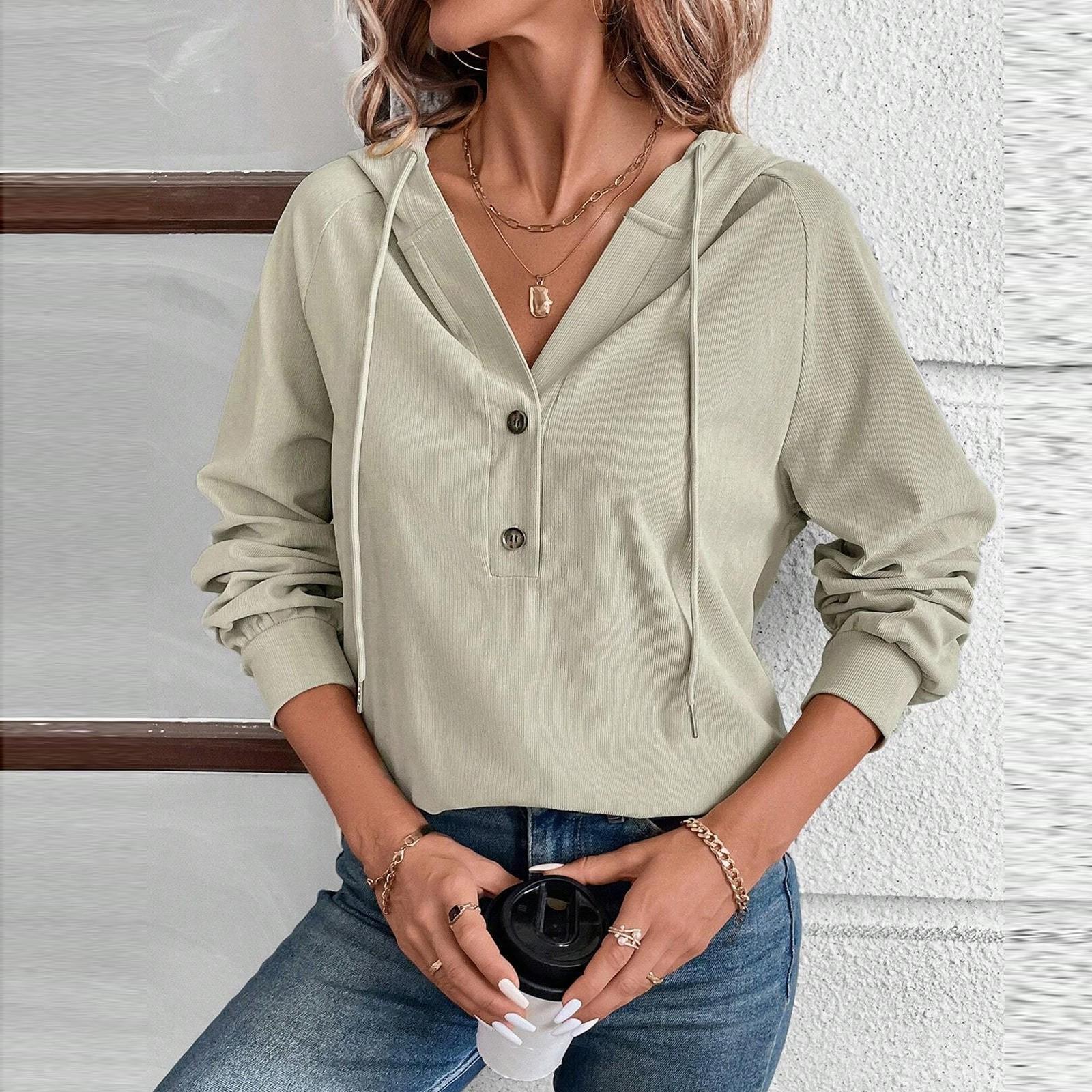 

Женская повседневная толстовка с капюшоном, полупуговицей, рукавами реглан и кулиской S жёлтый