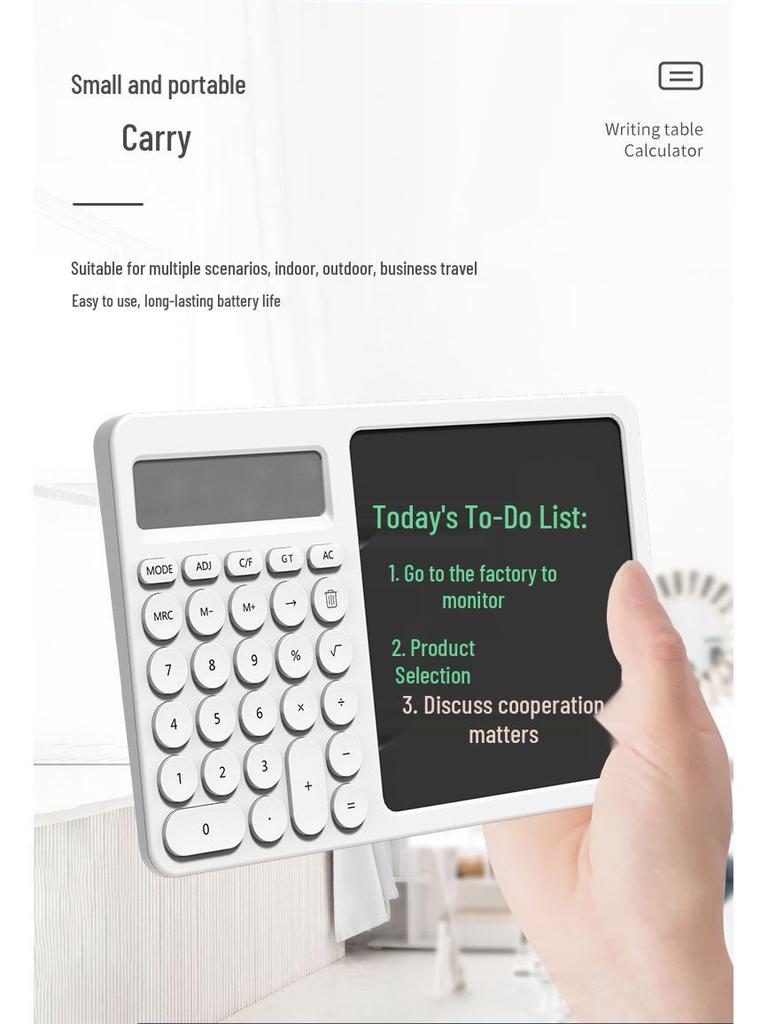 LCD Writing Tablet with Calculator & Stand - Desktop Office Calendar & Message Board