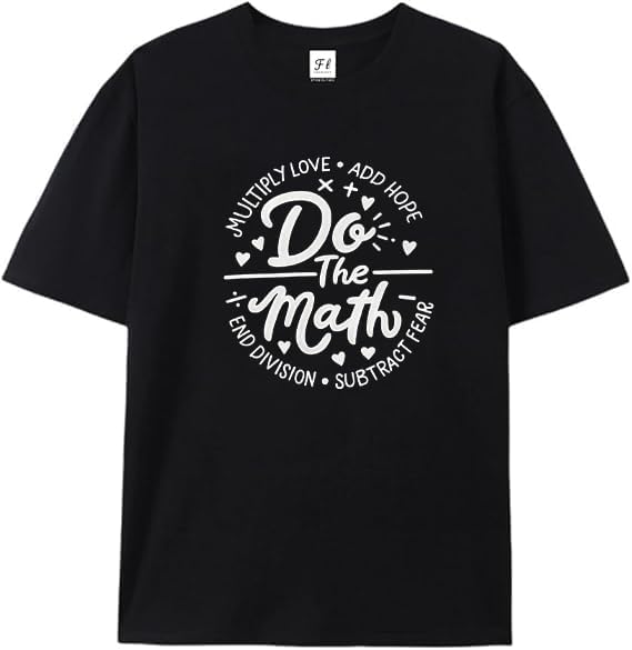 Womens Math Teacher Shirts Do The Math Teaching Letter Print Tshirt Math Teacher Life Inspirational Tee Tops Black S разноцветный