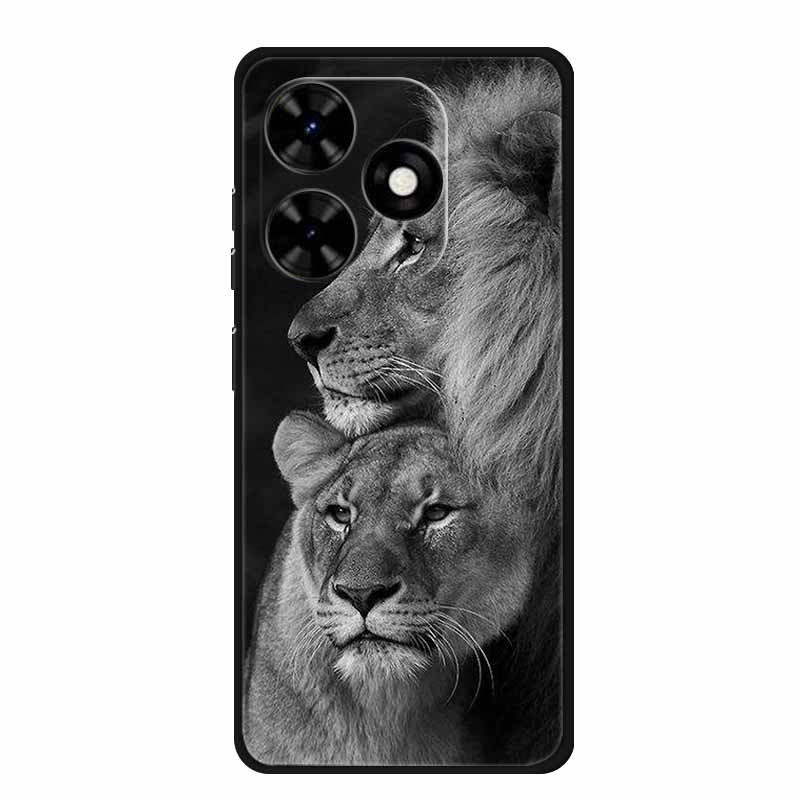 Case For Tecno Spark Go 2024 Animals Painted TPU Silicone Soft Phone Cover for Spark Go2024 BG6 Protector Wolf Shockproof Para