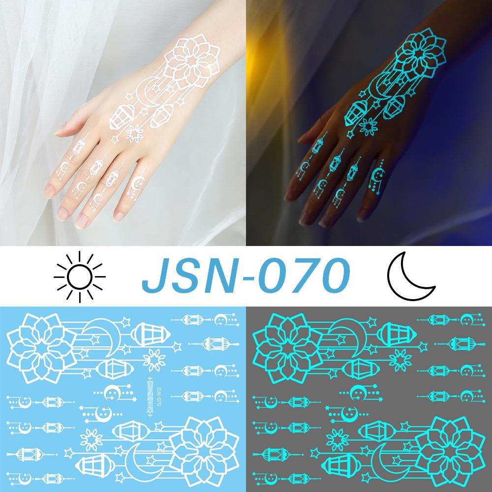 Adesivi Tatuaggio Ricaron 2024 Henné Luminoso & Farfalla Bianca per Viso & Braccio
