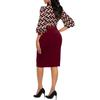 Spring and Autumn Women's Patchwork Dress Temperament Commuter Split Package Hip Dress