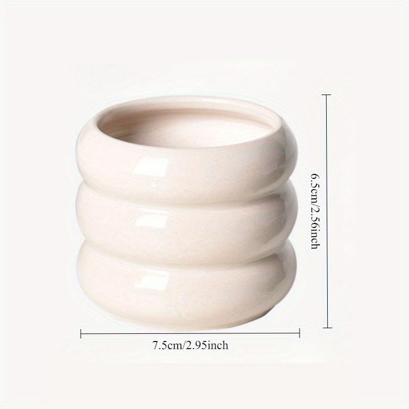 

Ceramic creative succulent circle flowerpot with simple design білий