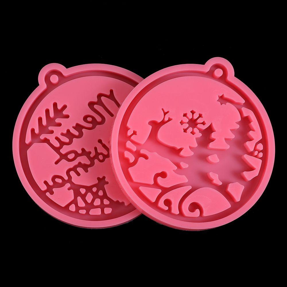 Weihnachtskugel Silikonform Schlüsselanhänger Anhänger DIY Epoxidharz Form Schmuckherstellungswerkzeuge Harzhandwerk Weihnachtsbaumschmuck