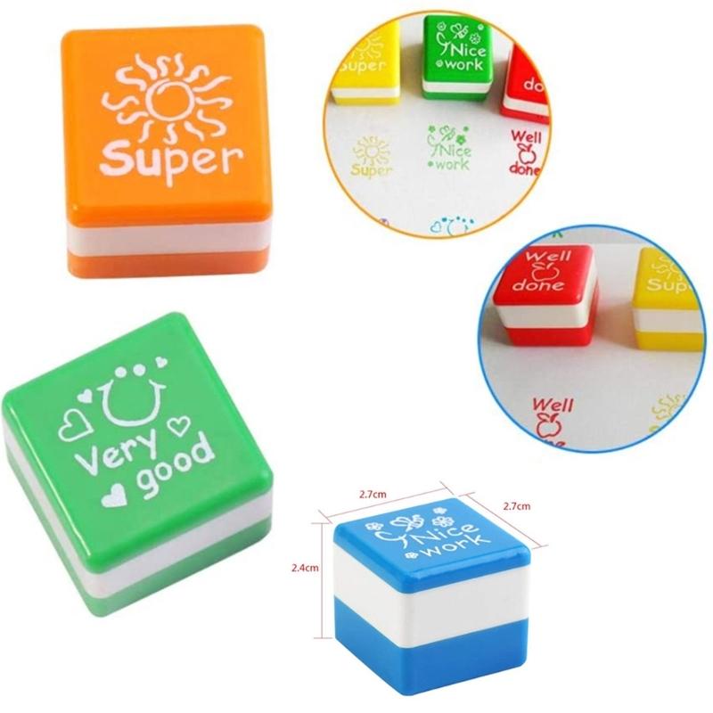 6 ks Dětské povzbuzující razítko Anglický učitel Komentář Razítko Pochvala Odměna Pečeť Voda Samobarvicí DIY Školní Scrapbooking