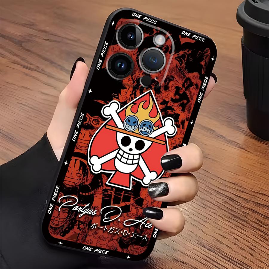 Anime One Characters Piece Black Soft Phone Cover Case for iPhone13 12 11 17 Pro Max 15 16 14 Plus 17Air XS XR