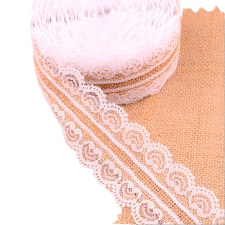 2.5CM Linen Roll Lace for DIY Handmade Crafts and Christmas Wedding Decor
