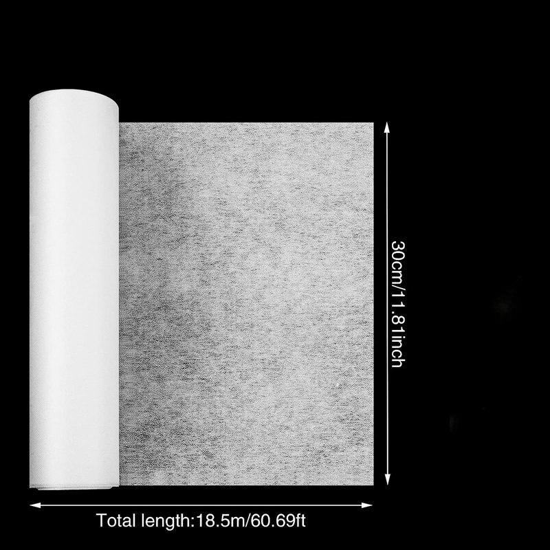 11.81in X 10yd Non-Woven Fusible Fleece Iron-On Interfacing Iron On Polyester Single-Sided Interfacing for DIY Sewing Crafting