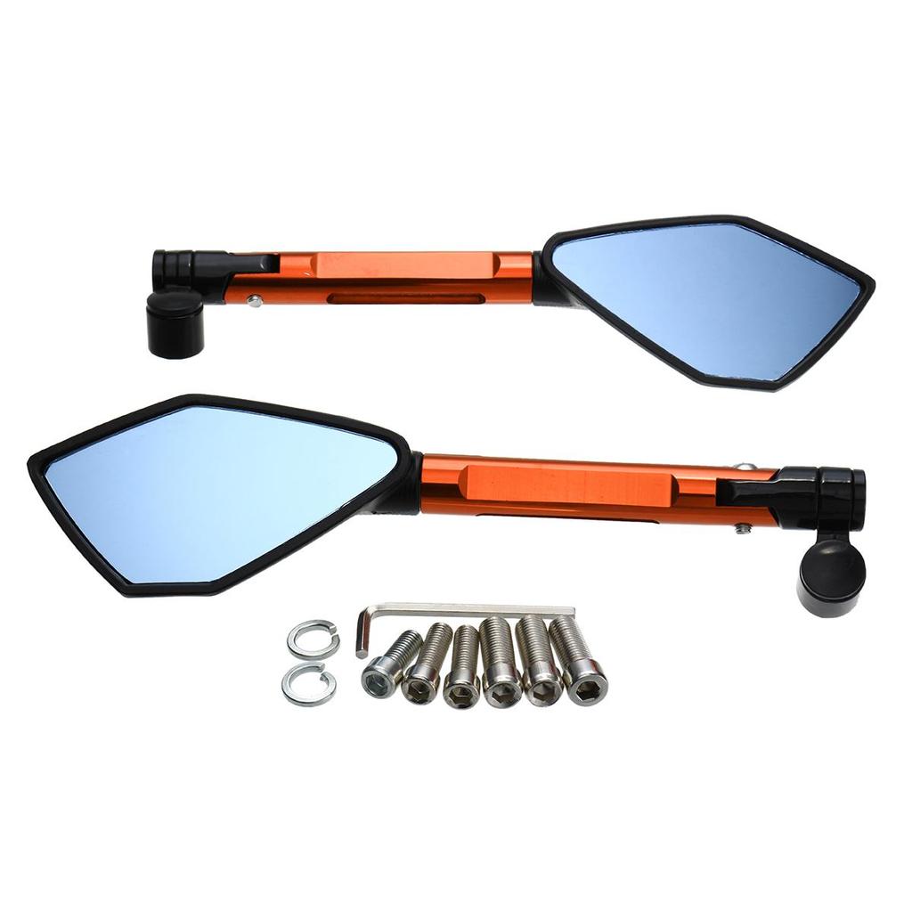 Universal CNC Aluminum Motorcycle Handlebar Rear View Mirrors Blue Anti-glare Mirror For Honda For Yamaha For Suzuki Scooter