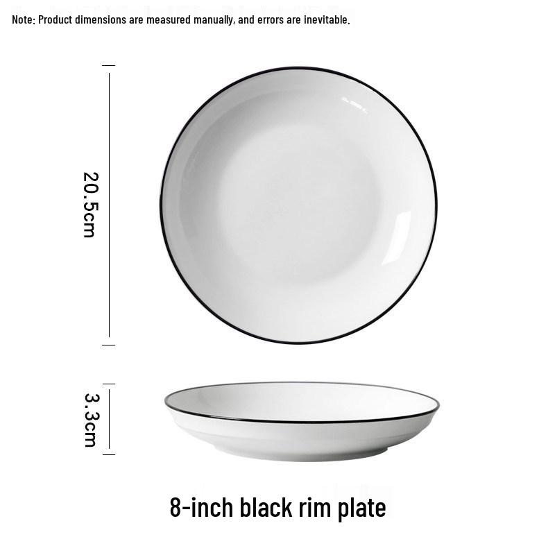 Ceramic Rhombus Plate with Black Border for Fruit Salad