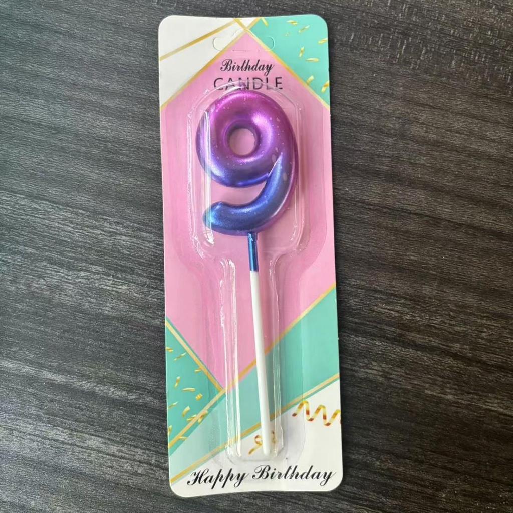 Galaxy Gradient Birthday Number Candles: Starry Sky Cake Toppers for Kids' Parties