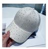 Korean-Style PVC Rhinestone Baseball Cap Women's Trendy Face-Slimming Full-Coverage Cotton Fabric Adjustable 6-Panel Four