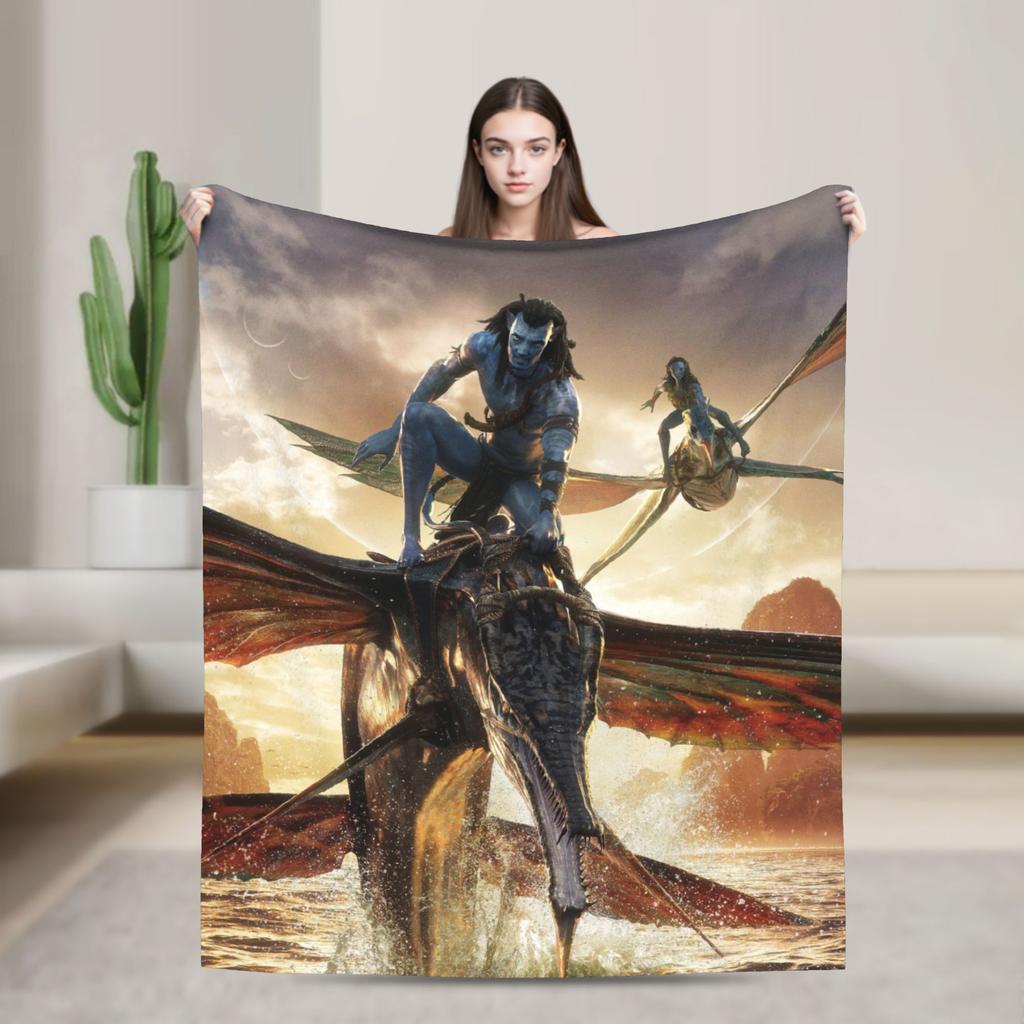 2025 Avatar 3 Movie Knitted Blanket   Fuzzy Throw Blanket Bed Sofa Personalised Soft Warm Bedsprea