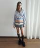 SCULPTOR Snowflake Knit Zip-Up Misty Blue