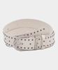 Makoi Vintage Round Buckle Double Stud Leather Belt [Ivory]