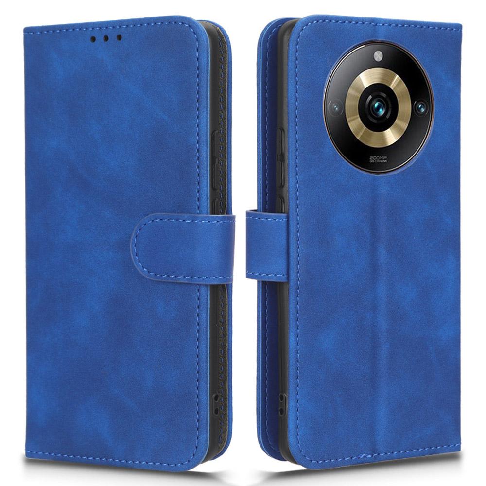 

Для Realme 11 Pro 5G/11 Pro+ 5G Защитный чехол-книжка из ПУ кожи против царапин, с тактильной поверхностью и подставкой Blue