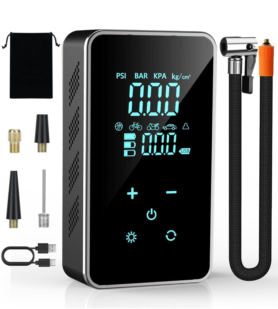 18000mAh Car Tire Inflator With LED Emergency Lights Portable Air Compressor Tire High-Pressure Pump With LED Display With Touch Screen