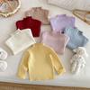 Baby Girls Winter Sweater Solid Color Thick Knitted Pullover Toddler Clothing Warm Fashion Top