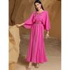 New Middle East Dubai Robe Handmade Seam Drill Dress Shawl Sleeve Nail Bead Dress