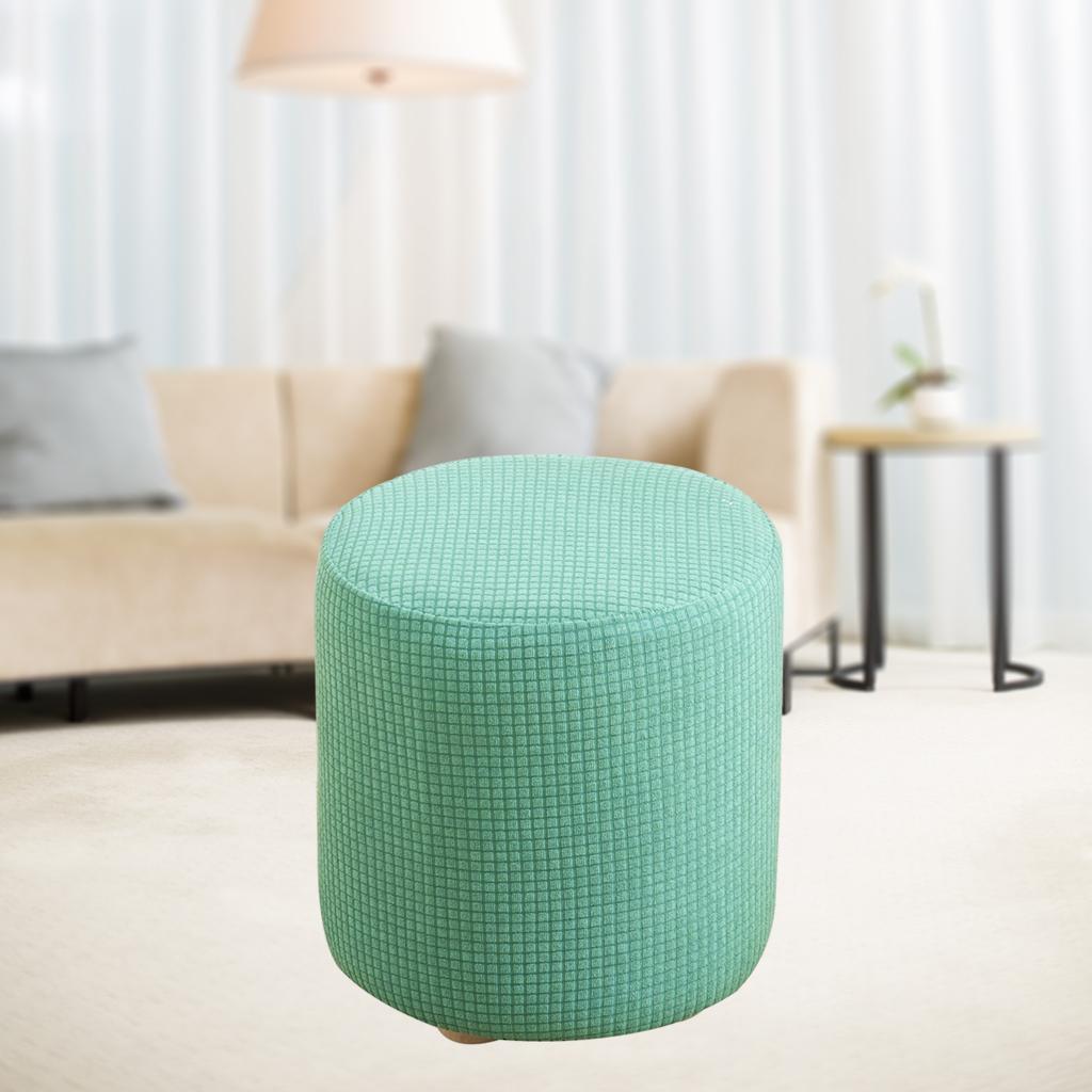 Stretchable Slipcover Ottoman Furniture Protector for Round Couch Sofa Home Decor