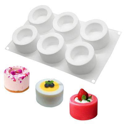 Silikon-Shotglas-Schokoladenformen, 6-Kammer-Rundmousseformen für Eis-Shotglas-Kekse Süßigkeiten Mousse Dessert Pudding Dessert