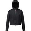 SALOMON Solid Color Zip Long Sleeve Hooded Jacket Women Jackets Black C-28217