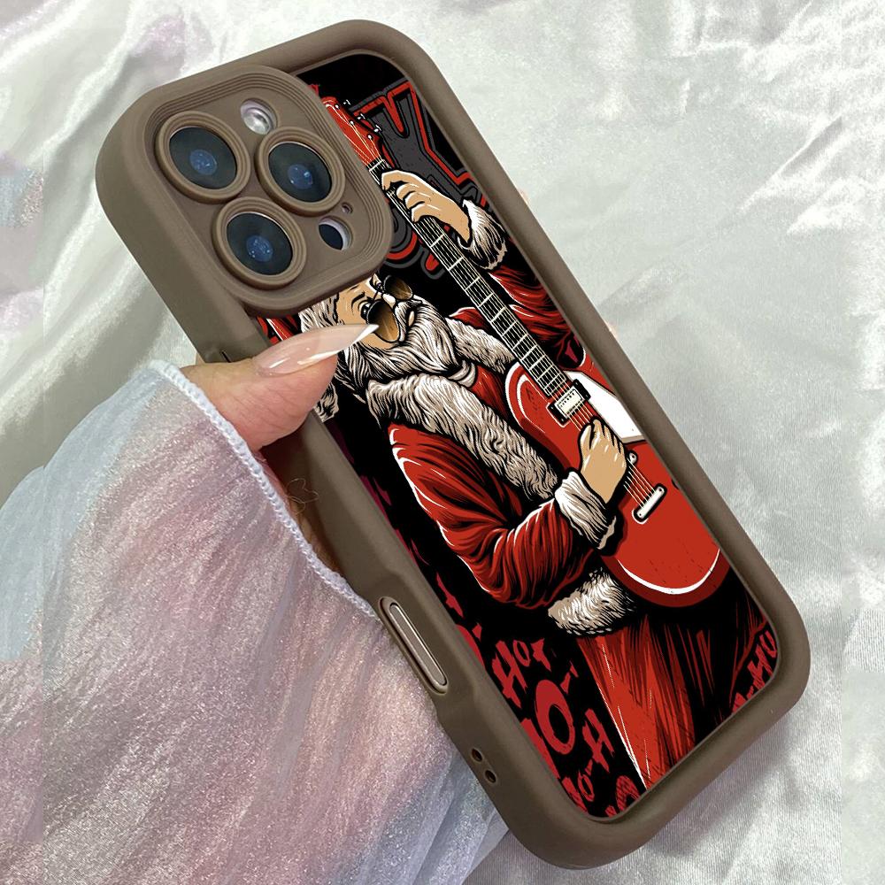 

JT470 Santa Claus Let s Rock for iPhone 17 16 15 14 13 Pro Max Samsung S26 S25 Ultra A17 A07 A56 A16 Xiaomi 15T Redmi 15c 14C Soft Case Redmi 15C 4G/5G(171.6) коричневий